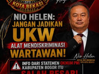 IWO Indonesia DPD Kota Bekasi Soroti Pernyataan Soal UKW, Nio Helen: Jangan Jadikan Sertifikasi Alat Mendiskriminasi Wartawan